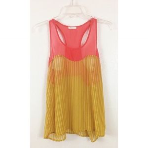 Everly Sleeveless Sheer Racerback Tank Orange